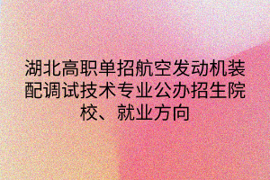 湖北高職單招航空發(fā)動機(jī)裝配調(diào)試技術(shù)專業(yè)
