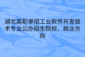 湖北高職單招工業(yè)軟件開(kāi)發(fā)技術(shù)專(zhuān)業(yè)公辦招生院校、就業(yè)方向