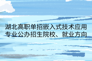 湖北高職單招嵌入式技術(shù)應(yīng)用專業(yè)公辦招生院校、就業(yè)方向