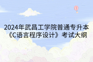 2024年武昌工學院普通專升本《C語言程序設計》考試大綱