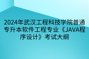 2024年武漢工程科技學(xué)院普通專(zhuān)升本軟件工程專(zhuān)業(yè)《JAVA程序設(shè)計(jì)》考試大綱(1)