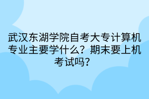 武漢東湖學院自考大專計算機專業(yè)主要學什么？期末要上機考試嗎？