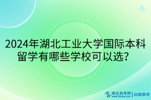 2024年湖北工業(yè)大學(xué)國(guó)際本科留學(xué)有哪些學(xué)校可以選？