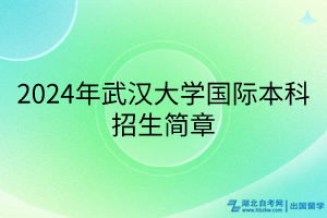 2024年武漢大學(xué)國際本科招生簡(jiǎn)章