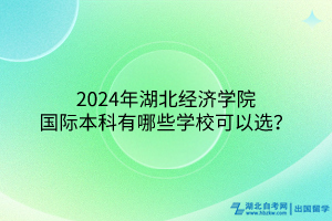 2024年湖北經(jīng)濟(jì)學(xué)院國際本科有哪些學(xué)?？梢赃x？