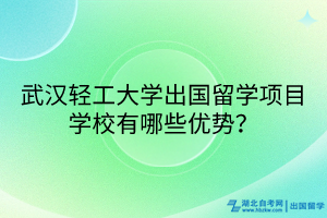 武漢輕工大學出國留學項目學校有哪些優(yōu)勢？