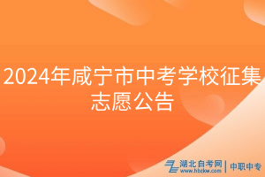 2024年咸寧市中考學校征集志愿公告