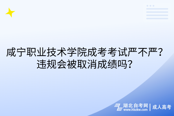 咸寧職業(yè)技術(shù)學(xué)院成考考試嚴(yán)不嚴(yán)？違規(guī)會被取消成績嗎？