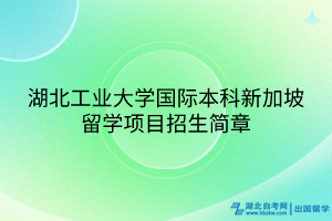 湖北工業(yè)大學(xué)國際本科新加坡留學(xué)項(xiàng)目招生簡章