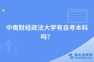 中南財經(jīng)政法大學(xué)有自考本科嗎？