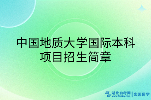 中國地質(zhì)大學(xué)國際本科項(xiàng)目招生簡章