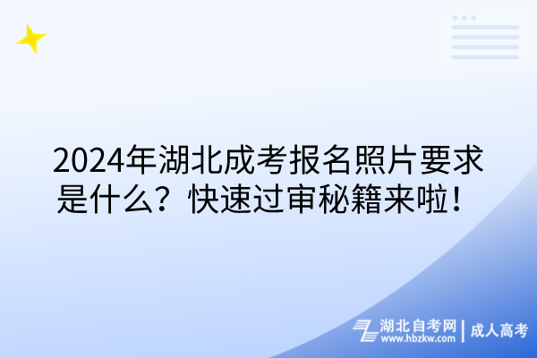 2024年湖北成考報名照片要求是什么？快速過審秘籍來啦！
