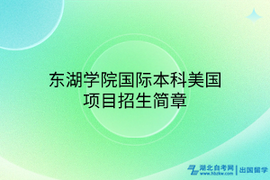 東湖學(xué)院國(guó)際本科美國(guó)項(xiàng)目招生簡(jiǎn)章