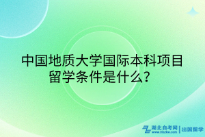 中國地質(zhì)大學國際本科項目留學條件是什么？