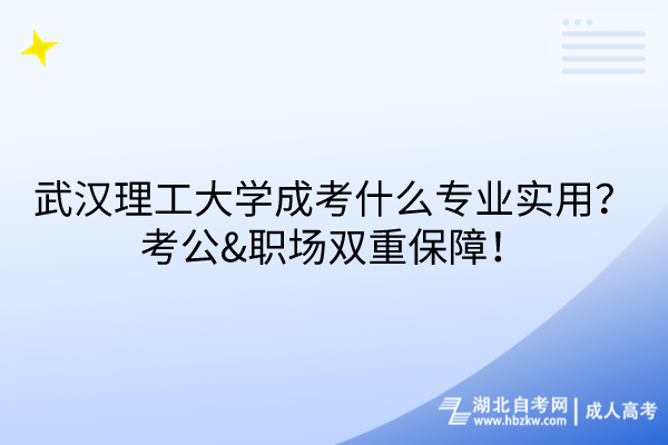 武漢理工大學(xué)成考什么專業(yè)實(shí)用？考公&職場雙重保障！
