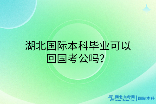 湖北國際本科畢業(yè)可以回國考公嗎？