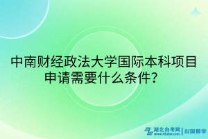 中南財經(jīng)政法大學(xué)國際本科項目申請需要什么條件？