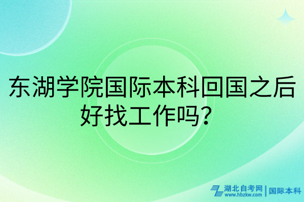 東湖學(xué)院國際本科回國之后好找工作嗎？