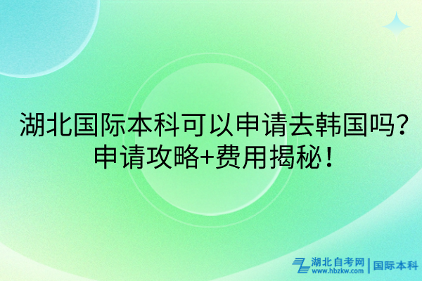 湖北國際本科可以申請(qǐng)去韓國嗎？申請(qǐng)攻略+費(fèi)用揭秘！