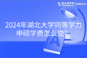 2024年湖北大學同等學力申碩學費怎么交？