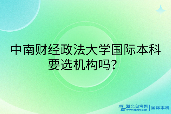 中南財經(jīng)政法大學國際本科要選機構(gòu)嗎？