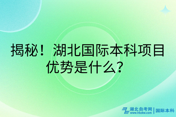 揭秘！湖北國際本科項目優(yōu)勢是什么？