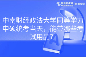 中南財(cái)經(jīng)政法大學(xué)同等學(xué)力申碩統(tǒng)考當(dāng)天，能帶哪些考試用品？