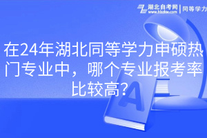 在24年湖北同等學(xué)力申碩熱門專業(yè)中，哪個專業(yè)報考率比較高？
