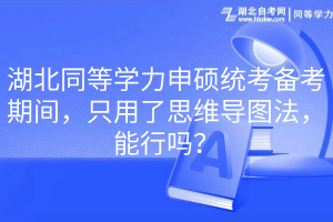 湖北同等學(xué)力申碩統(tǒng)考備考期間，只用了思維導(dǎo)圖法，能行嗎？