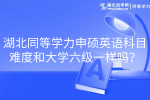 湖北同等學(xué)力申碩英語(yǔ)科目難度和大學(xué)六級(jí)一樣嗎？