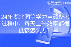 24年湖北同等學(xué)力申碩備考過(guò)程中，每天上午效率都很低該怎么辦？