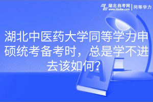 湖北中醫(yī)藥大學(xué)同等學(xué)力申碩統(tǒng)考備考時(shí)，總是學(xué)不進(jìn)去該如何？
