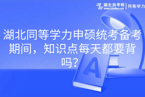湖北同等學(xué)力申碩統(tǒng)考備考期間，知識點每天都要背嗎？