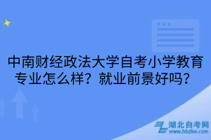 中南財(cái)經(jīng)政法大學(xué)自考小學(xué)教育專業(yè)怎么樣？就業(yè)前景好嗎？