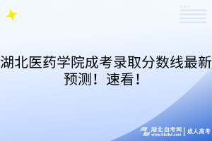 湖北醫(yī)藥學院成考錄取分數(shù)線最新預測！速看！