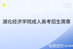 湖北經(jīng)濟學(xué)院成人高考招生簡章