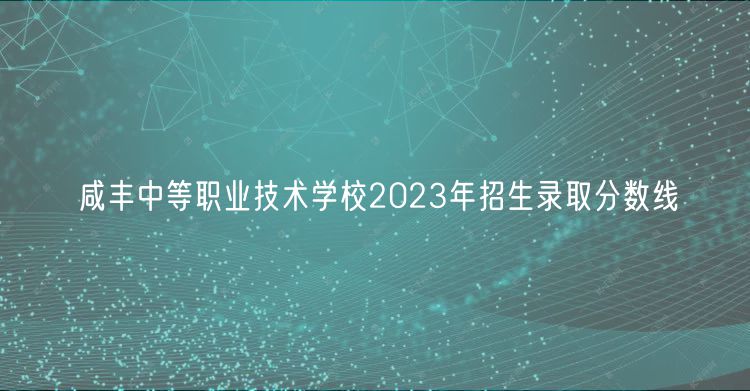 咸豐中等職業(yè)技術學校2023年招生錄取分數(shù)線