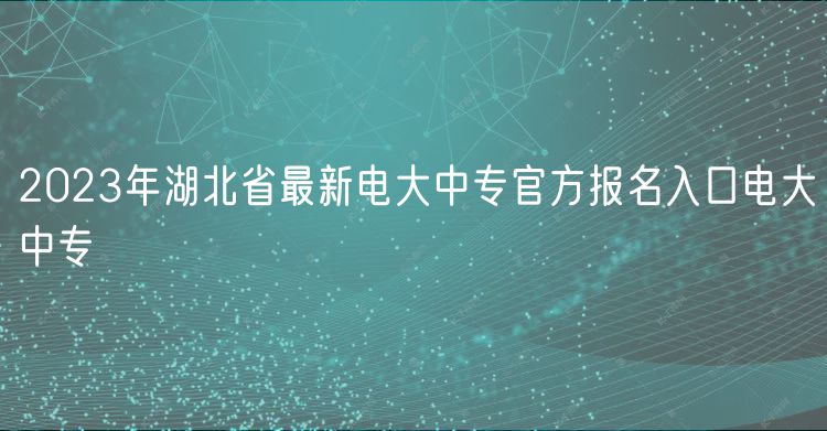 2023年湖北省最新電大中專官方報名入口電大中專