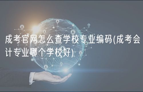 成考官網(wǎng)怎么查學(xué)校專業(yè)編碼(成考會(huì)計(jì)專業(yè)哪個(gè)學(xué)校好)