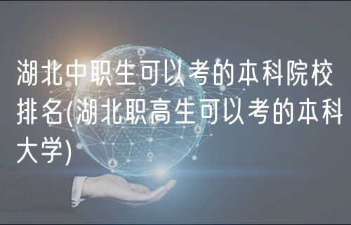 湖北中職生可以考的本科院校排名(湖北職高生可以考的本科大學)