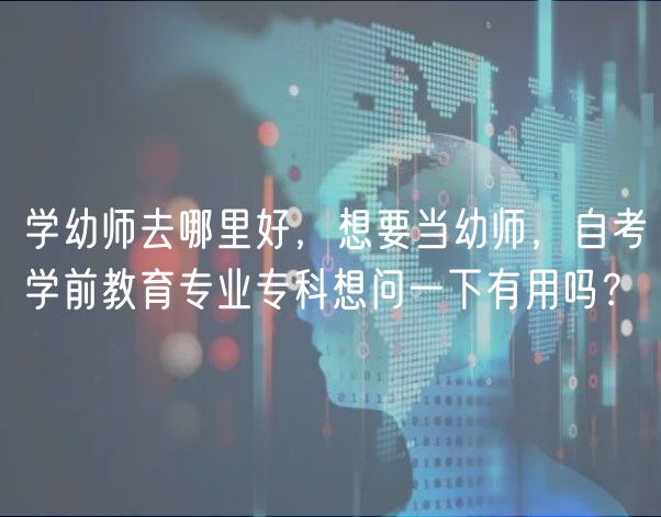 學(xué)幼師去哪里好，想要當(dāng)幼師，自考學(xué)前教育專業(yè)?？葡雴栆幌掠杏脝?？