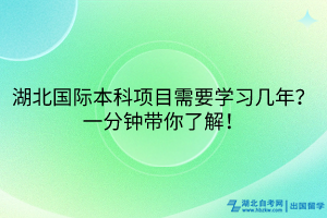 湖北國際本科項目需要學習幾年？一分鐘帶你了解！