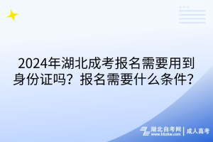 2024年湖北成考報名需要用到身份證嗎？報名需要什么條件？