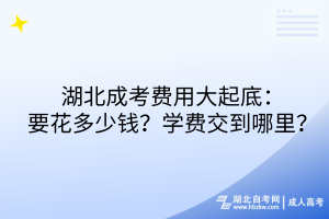 湖北成考費(fèi)用大起底：要花多少錢？學(xué)費(fèi)交到哪里？