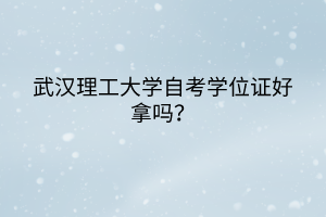 武漢理工大學自考學位證好拿嗎？