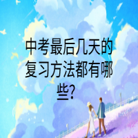 中考最后幾天的復(fù)習(xí)方法都有哪些？