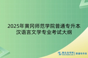 2025年黃岡師范學(xué)院普通專升本漢語(yǔ)言文學(xué)專業(yè)考試大綱