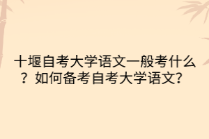 十堰自考大學語文一般考什么？如何備考自考大學語文？