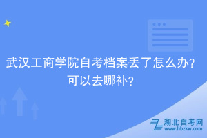 武漢工商學(xué)院自考檔案丟了怎么辦？可以去哪補(bǔ)？