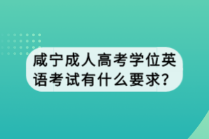咸寧成人高考學(xué)位英語(yǔ)考試有什么要求？
